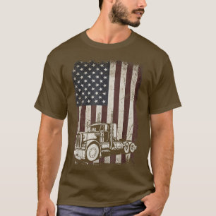 Trucking American Flag Vintag Tennis LKW T-Shirt