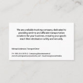 Trucking Company | Semi 18 Wheeler | Steel Visitenkarte (Rückseite)