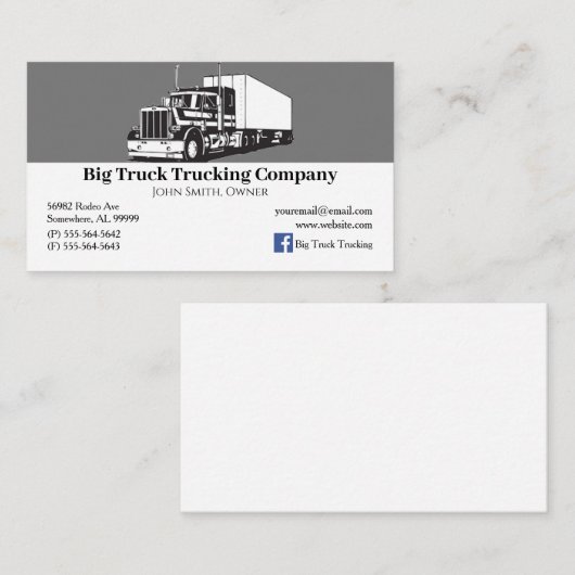 Trucking Company Visitenkarte (Vorne/Hinten)