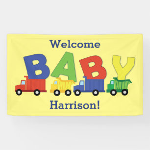 Trucks Baby Shower Banner