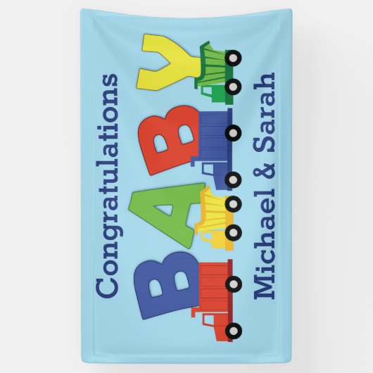 Trucks Baby Shower Banner (Vertikal)