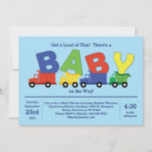 Trucks Baby Shower Dump Truck Boy Einladung (Vorderseite)