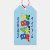 Trucks Baby Shower Geschenkanhänger (Vorderseite)