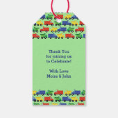 Trucks Baby Shower Geschenkanhänger (Rückseite)