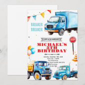 Trucks birthday party theme invitation einladung (Vorne/Hinten)