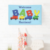 Trucks Boy Baby Shower Construction Niedlich Banner (Insitu)