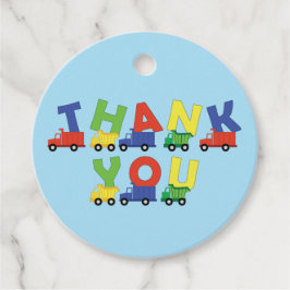 Trucks Boy Baby Shower Construction Niedlich Geschenkanhänger