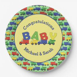 Trucks Boy Baby Shower Construction Niedlich Pappteller