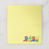 Trucks Boy Baby Shower Construction Niedlich Platzkarte (Außenseite Aufgefaltet)