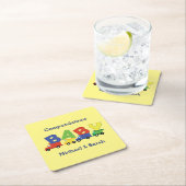 Trucks Boy Baby Shower Construction Niedlich Rechteckiger Pappuntersetzer (Vor Ort)