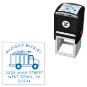 Trucks Boys Niedliche Rücksendeadresse-Briefmarke Permastempel (Beispiel)