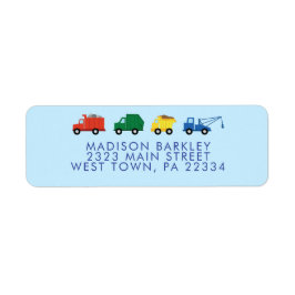 Trucks Boy's Niedliches Kid's Return Address Label