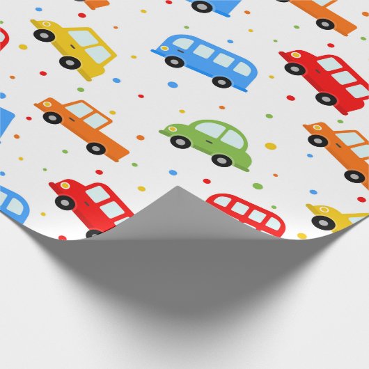 Trucks Cars Buses Vehicles Boy Birthday Geschenkpapier (Ecke)