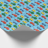 Trucks Geburtstagspartei Geschenkpapier (Ecke)