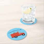 Trucks Geburtstagspartei Runder Pappuntersetzer (Vor Ort)