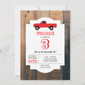 Trucks vom Roten Lieferwagen zum Geburtstag Einladung (Vorderseite)