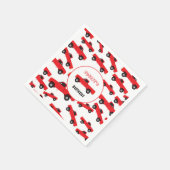 Trucks vom Roten Lieferwagen zum Geburtstag Serviette (Ecke)