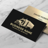 Truckservice Moderner Black & Gold Semi Truck Visitenkarte