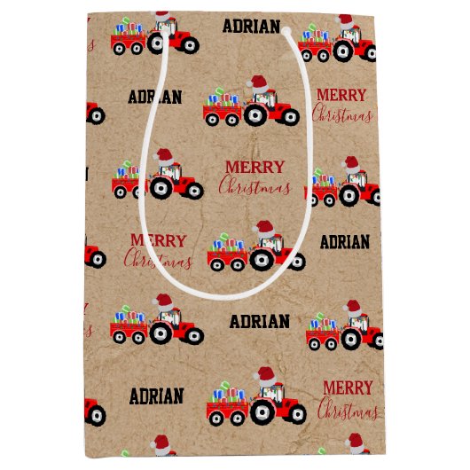 Truckzüchter Individuelle Name Kraft Mittlere Geschenktüte (Vorderseite)