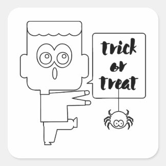 Truco o trato quadratischer aufkleber