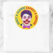 Trudeau Clowgesicht, wählen Sie einen Clown erwart Runder Aufkleber (Tasche)