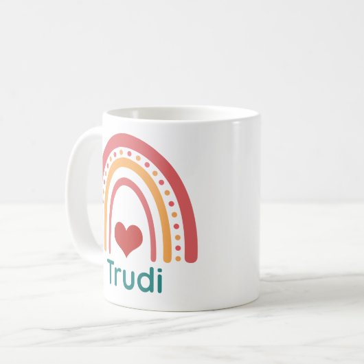 Trudi Vintag Boho Rainbow Kaffeetasse (Vorderseite Links)