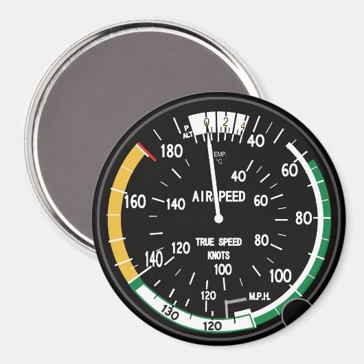 True Airspeed Indicator für Nerd Geeks Magnet (Vorderseite/Rückseite)