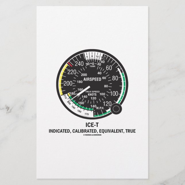 True Airspeed Indicator (ICE-T Mnemonic) (Vorderseite)