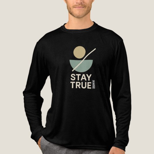 True bleibe - Minimalistisches Sun-Grafik-T-Shirt Tri-Blend Shirt (Vorderseite)