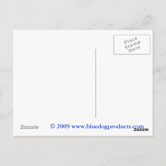 True Blue Dog Demokratische Postkarte (Rückseite)