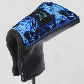 True Blue Edgy Abstrakt mit Name Gol Golf Headcover (3/4 Vorderseite)