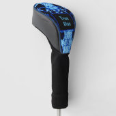 True Blue Edgy Abstrakt mit Name Golf Headcover (angewinkelt)