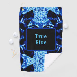 True Blue Edgy Abstrakt mit Name Golfhandtuch