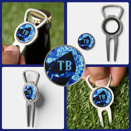 True Blue Edgy Abstrakte Personalisierte Initialen Pitchgabel