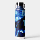 True Blue Edgy Abstrakte Personalisierte Initialen Trinkflasche (Vorne)