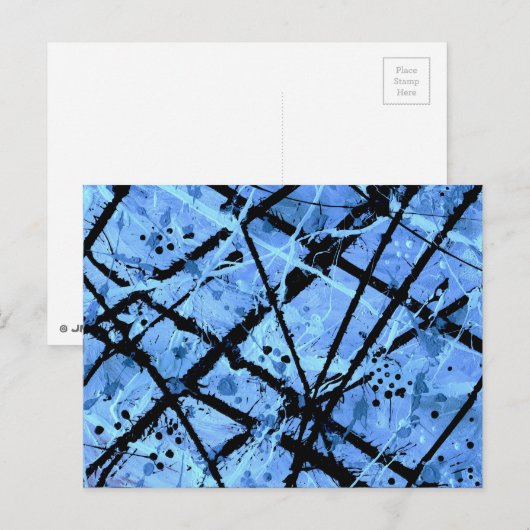 TRUE BLUE (ein abstraktes Kunstdesign) ~ Postkarte (Vorne/Hinten)