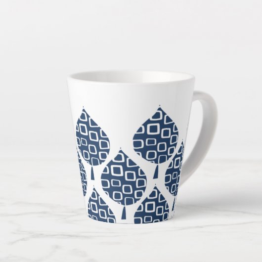 True Blue Geo Blätter Milchtasse (Rechte Ecke)