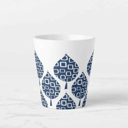 True Blue Geo Blätter Milchtasse (Vorderseite)