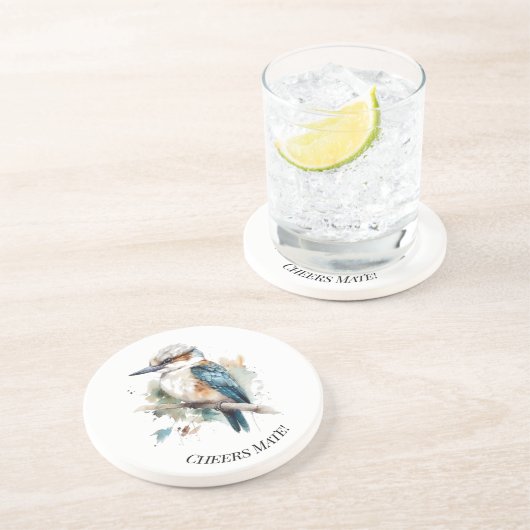 True Blue Kookaburra, custom Getränkeuntersetzer (Seite)