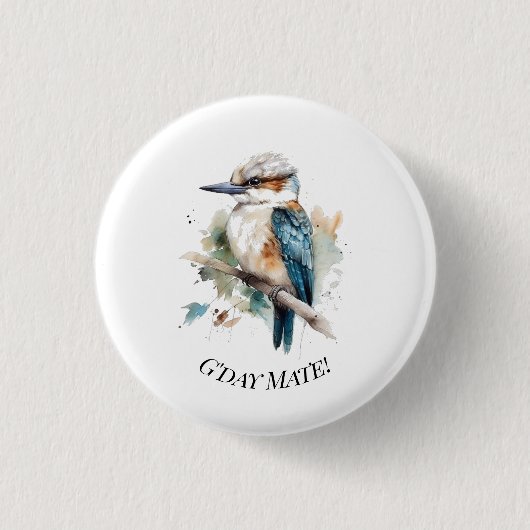 True Blue Kookaburra, individuell Button (Vorderseite)