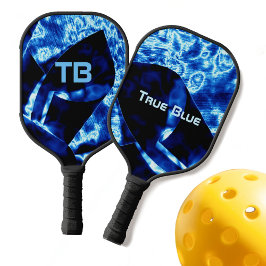 True Blue mit Namen und Initialen Pickleball Schläger