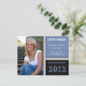 True Blue Open House Postcard Einladungspostkarte (Stehend Vorderseite)