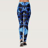 True Blue Polynesisches Abstraktes Muster Leggings (Rückseite)