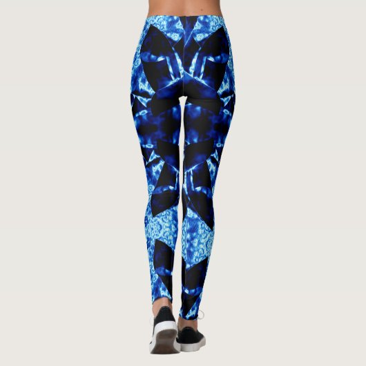 True Blue Polynesisches Abstraktes Muster Leggings (Rückseite)