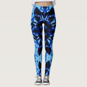 True Blue Polynesisches Abstraktes Muster Leggings (Vorderseite)