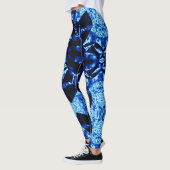 True Blue Polynesisches Abstraktes Muster Leggings (Links)