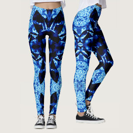 True Blue Polynesisches Abstraktes Muster Leggings