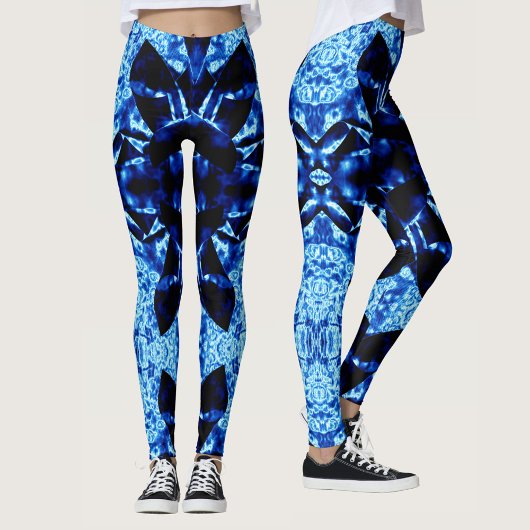 True Blue Polynesisches Abstraktes Muster Leggings