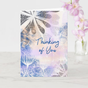True Blue – Wasserfarben-Blumen-Ermutigung Karte