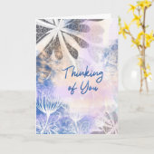 True Blue – Wasserfarbenes Blumengruß Karte (Gelbe Blume)